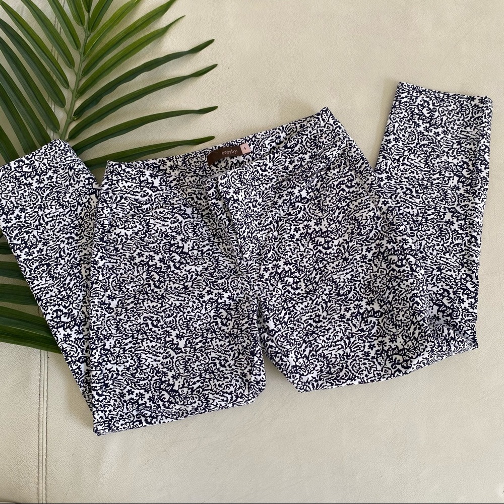 Crosby White Print Pants Size 4
